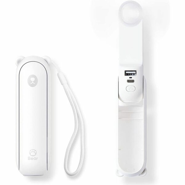 Bild 1 von SUNEE Mini USB-Ventilator 3 IN 1 Handventilator,Mini Ventilatoren USB Wiederaufladbarer, mit Powerbank,Taschenlampen Funktion für Frauen Kinder-Rosa
