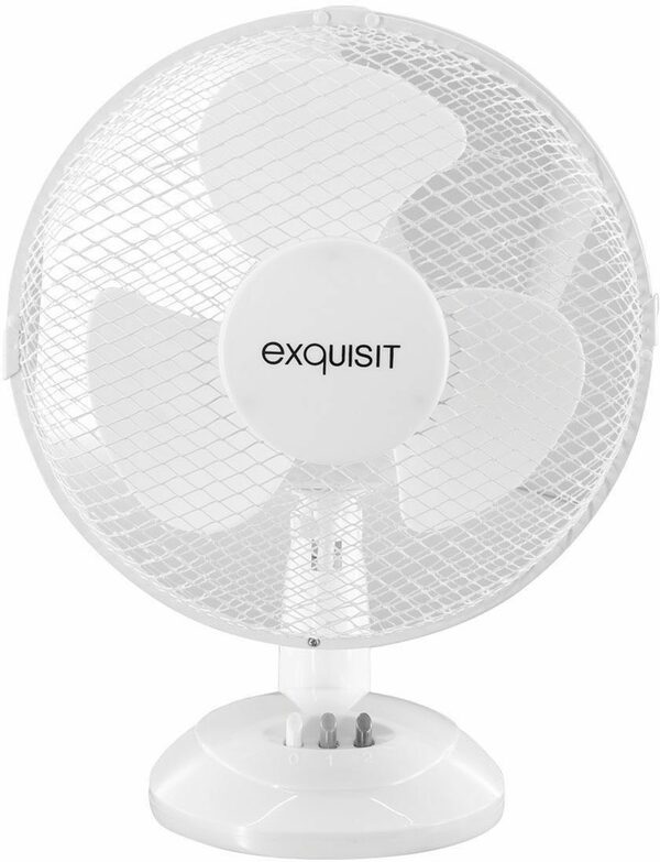 Bild 1 von exquisit Tischventilator VT 33056 we, Ø 23 cm, inkl. Oszillation & 30 W Leistung, weiß