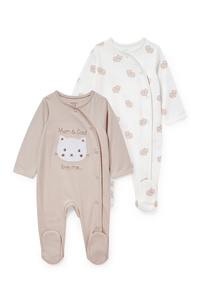 C&A Multipack 2er-Baby-Schlafanzug, Beige, Größe: 56