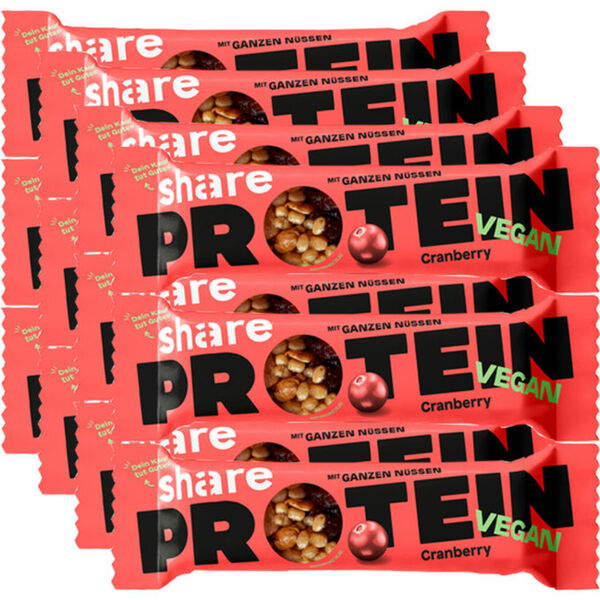 Bild 1 von Share Proteinriegel Nuss & Cranberry, 12er Pack
