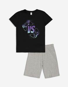 Kinder Pyjama Set aus Shirt und Shorts - Print