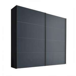 LIV´IN Kleiderschrank SYDNEY 200 x 216 cm graphitgrau - Mit 2 Schwebetüren Graphit-Glas satiniert - T. 68 cm