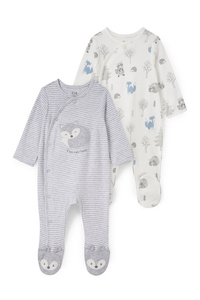 C&A Multipack 2er-Baby-Schlafanzug, Weiß, Größe: 56