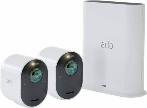 Bild 1 von ARLO Ultra 2 Spotlight Kabelloses 4K-UHD-Überwachungssystem mit 2 Kamera Überwachungskamera (Außenbereich, 2-tlg)