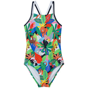 Mädchen Badeanzug mit Dschungel-Motiven