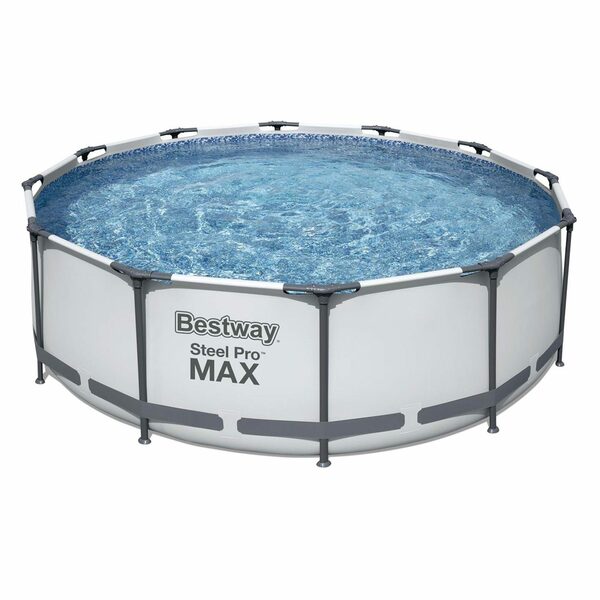 Bild 1 von BESTWAY Pool Steel Pro Max Frame Pool Set rund Filterpumpe Leiter grau 366x100cm (56418)