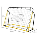 Bild 2 von HOMCOM Kickback Fußball Rebounder Tor Rückprallwand Netz für Fußball Gelb+Schwarz 184 x 63 x 123 cm