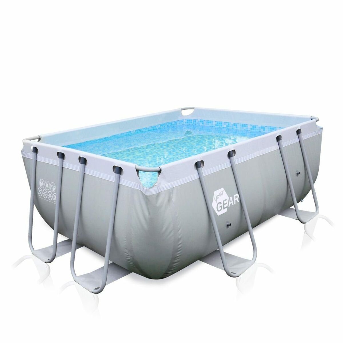 Bild 1 von yourGEAR Rechteckpool yourGEAR Familien Pool 3x2x1m Stahlrahmenbecken Gartenpool Stahlrohr Schwimmbecken Schwimmbad Planschbecken