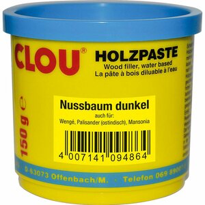 Clou Holzpaste wasserverdünnbar Nussbaum Dunkel 150 g