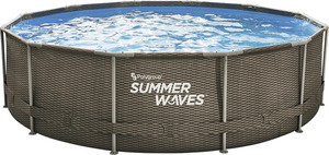 Summer Waves Rundpool Active Frame Swimmingpool braun Ø 366 x 91 cm