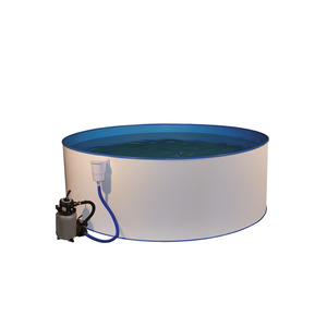 Aufstellpool-Set 'Exclusiv 7' weiß/blau Ø 500 x 120 cm