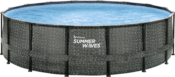 Bild 1 von Summer Waves Elite Pool Ø 488 x 122 cm, Rattan grau