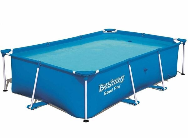 Bild 1 von Bestway Framepool Pool Komplettset, Rechteckig, Aufstellpool 259x170x61cm, Planschbecken (Gartenpool ohne Pumpe Set, Gross, Aufstellbecken, Familienpool, Kinderpool), Schwimmbecken für Garten,