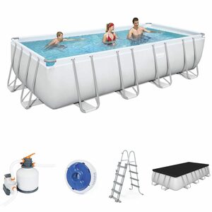 BESTWAY Pool Power Steel Pool Swimmingpool Sandfilter Leiter Cover 549x274x122cm (56466)