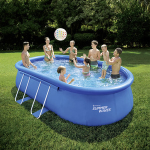 Summer Waves Aufblasbarer Pool Quick Set blau 549 x 345 x 107 cm