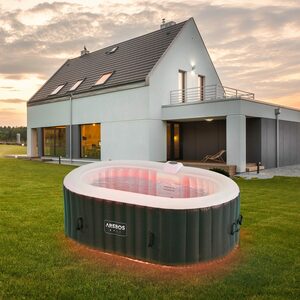 Arebos Whirlpool Aufblasbar, In- & Outdoor, 190x120 cm oval, 2 Personen, (Komplett-Set, Set)