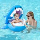 Bild 3 von Heikoeco Schwimmbecken Baby Schwimmring mit Sonnenschutz Baldachin Shark Aufblasbarer