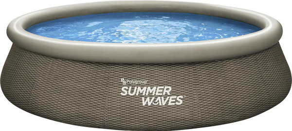 Bild 1 von Summer Waves Quick Pool aufblasbar Rattan braun Ø 396 x 84 cm