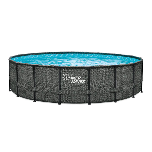 Bild 1 von Summer Waves Pool Frame Dark Herringbone Print Elite 5,49 m x 1,22 m