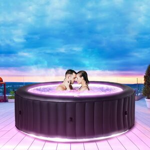 mSpa Whirlpool Outdoor Whirlpool aufblasbar Aurora U-AU06 für 6 Personen mit LED RGB, (Luxus Garten Pool - inkl. Wärmeschutzabdeckung - Indoor - UV-C Filter - Schnellheizsystem - Winterfest, 4