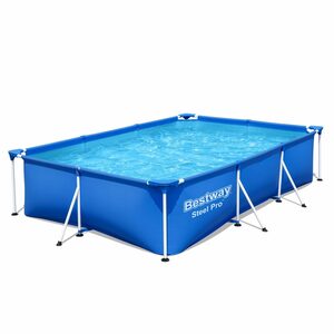 BESTWAY Framepool Steel Pro Frame Swimmingpool Filterpumpe rechteckig 300x201x66cm (56411)