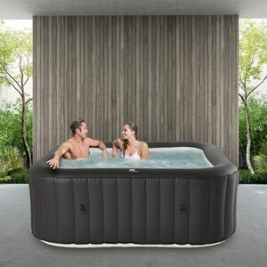 mSpa Whirlpool Whirlpool aufblasbar Urban Vito U-VT061 für 6 Personen, (Outdoor - Indoor Luxus Garten Pool - inkl. Wärmeschutzabdeckung - UV-C Filter - 6-Schicht-PVC - 40 ° C Schnellheizsyste