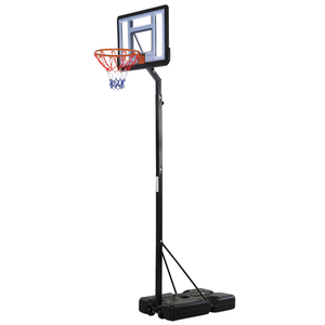 HOMCOM Mobiler Basketballständer Basketballkorb mit Ständer höhenverstellbar Stahl+Kunststoff Schwar