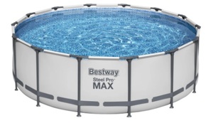 Bestway Steel Pro MAX™ Frame Pool Komplett-Set, rund, mit Filterpumpe, Sicherheitsleiter & Abdeckpla