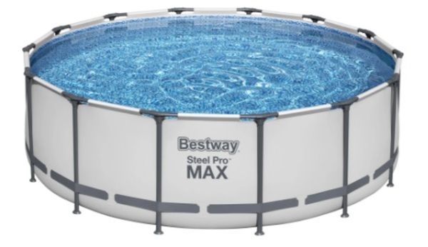 Bild 1 von Bestway Steel Pro MAX™ Frame Pool Komplett-Set, rund, mit Filterpumpe, Sicherheitsleiter & Abdeckpla