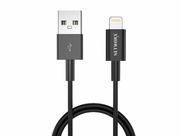 Bild 1 von Networx Lightning Kabel, USB auf Lightning 2.0, 1 Meter, schwarz