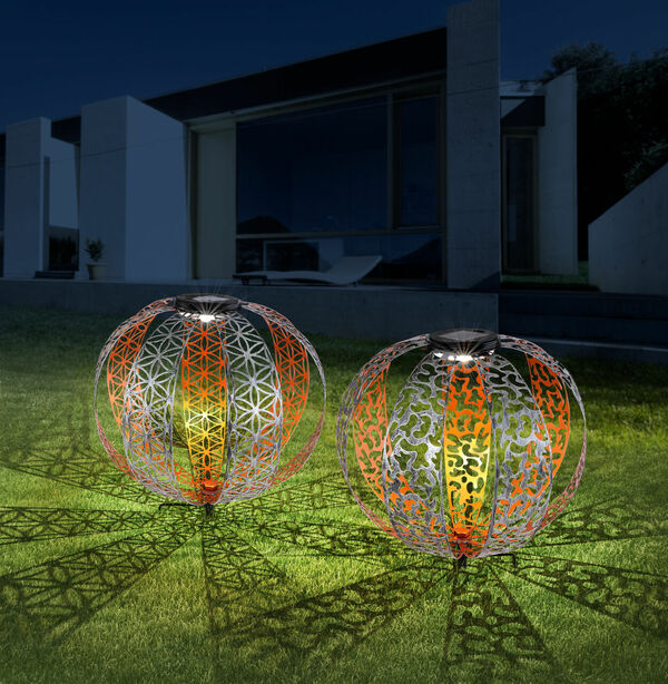 Bild 1 von Globo Lighting - SOLARLEUCHTE METALL SILBERFARBEN, 1XLED - Solarleuchte Metall silber, LED