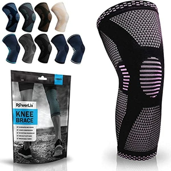 Bild 1 von POWERLIX Athletics Kniebandage, Kompressionsbandage für Laufen, Joggen, Sport, Basketball, Gelenkschmerzen, Arthritis und Verletzungen, verbesserte Durchblutung