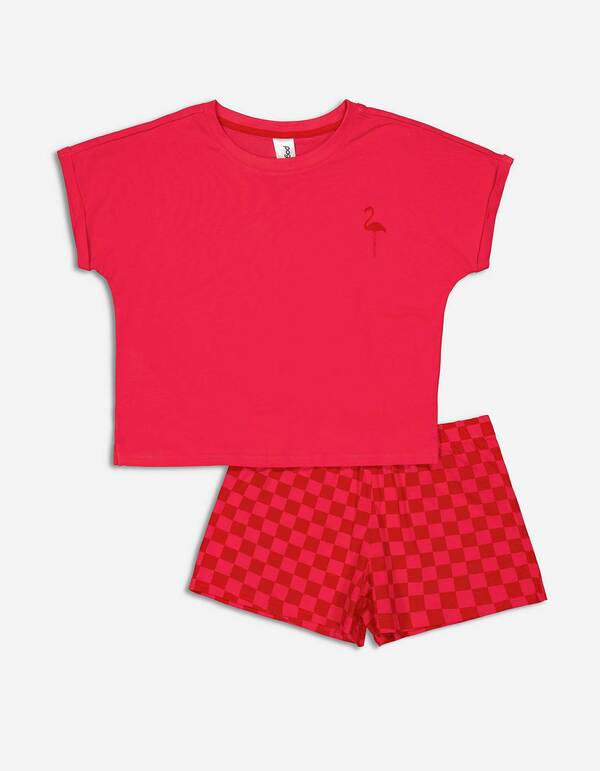 Bild 1 von Kinder Mädchen Pyjama Set aus Shirt und Shorts - Print