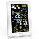 Bild 1 von Konsen Wetterstation funk mit Außensensor Multifunktionale Funkwetterstation DCF Funkuhr Digital Thermometer Hygrometer mit Wettervorhersage