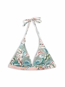 Esprit Triangel-Bikini-Top Recycelt: Neckholder mit Tropical-Print