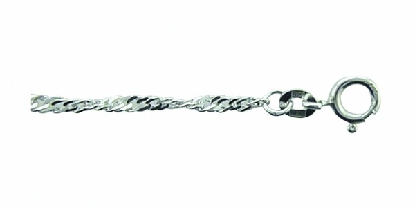 Bild 1 von Adelia´s Silberarmband "Damen Silberschmuck 925 Silber Singapur Armband 18,5 cm", 18,5 cm 925 Sterling Silber Singapur Kette Silberschmuck für Damen