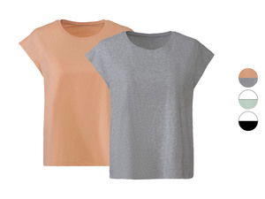 esmara® Damen Oversize T-Shirts, 2 Stück, Single-Jersey-Qualität