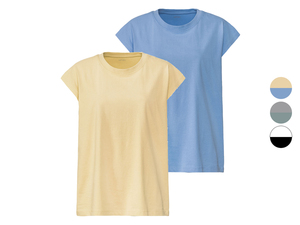 esmara® Damen T-Shirts, 2 Stück, mit überschnittenen Schultern