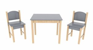 Coemo 3tlg. Kindersitzgruppe Stefano Grau 1 Tisch 2 Stühle