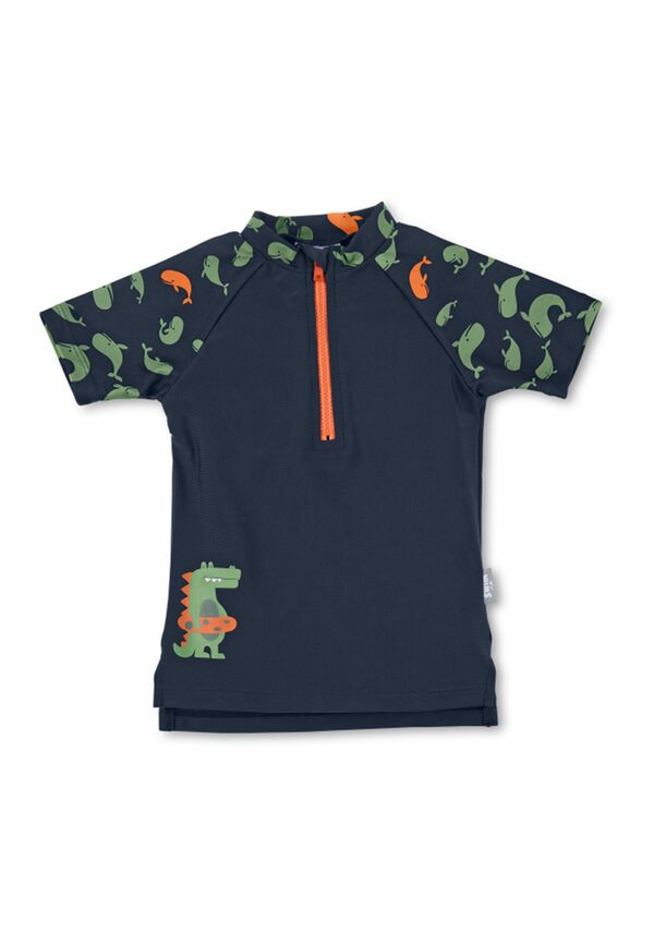 Bild 1 von Sterntaler® Badeanzug Kurzarm-Schwimmshirt Wale + Krokodil Schwimmshirt Kinder - Kurzarm Schwimm Shirt in Marine mit Motiv Wale - Badeshirt Baby mit Frontzipper, Kinnschutz und UV-Schutz 50+ Ki