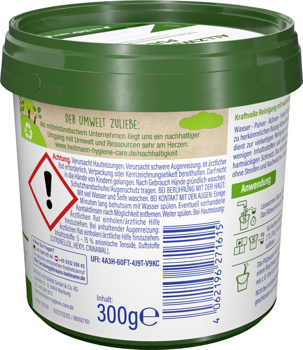 Bild 2 von Heitmann pure Allzweckreiniger Pulver