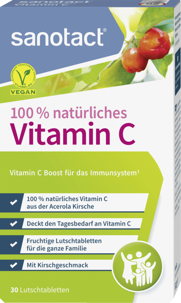 Bild 1 von sanotact® 100 % natürliches Vitamin C Lutschtabletten
