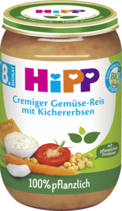 HiPP HiPP 100% pflanzlich: Cremiger Gemüse-Reis mit Kichererbsen, 220g