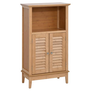 Badezimmerschrank natur Bambus B/H/L: ca. 26x92x50 cm