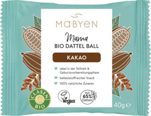 Mabyen Veganer Bio Dattel Ball Snack, auch für unterwegs. Geeignet für Schwangere in der Spätschwangerschaf