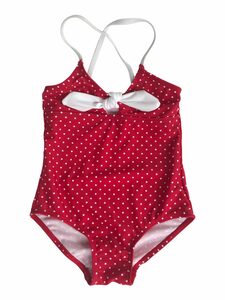 petit amour Badeanzug MyDotty für Mädchen raffinierte Kinderbademode (1-St) mit Kontrastschleife in Weiß