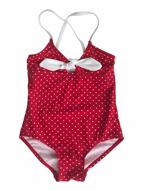 Bild 1 von petit amour Badeanzug MyDotty für Mädchen raffinierte Kinderbademode (1-St) mit Kontrastschleife in Weiß