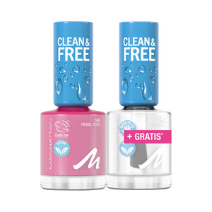 Manhattan Clean & Free Nail Polish 165 Rebel Rose + gratis Top Coat 150