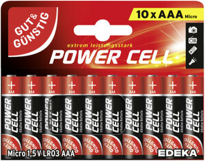 Gut & Günstig Power Cell Alkaline Micro AAA 1,5V LR03 10ST