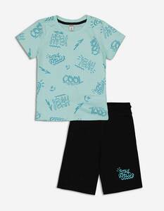 Kinder Set aus T-Shirt & Shorts - Allover-Print